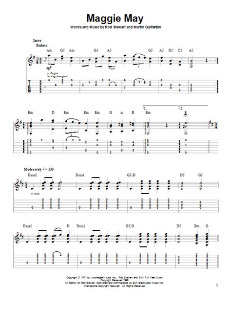 maggie may guitar chords